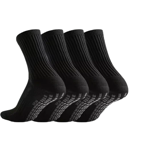 4x Pairs of Plain Grip Socks (Black)