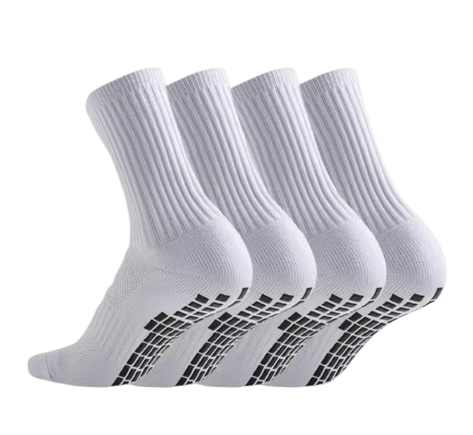 4x Pairs of Plain Grip Socks (White)